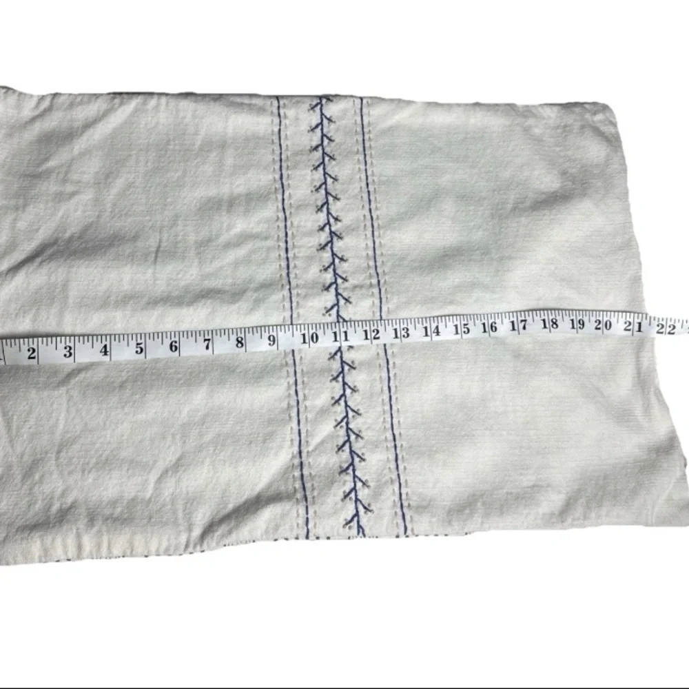 Ikea AKERNEJLIKA Lumbar Pillow Cover Embroidered Off-White Blue Pink Cottagecore